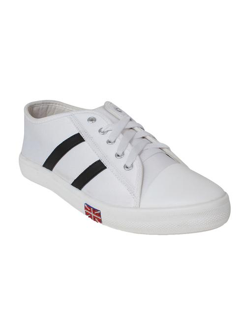 white faux leather laceup sneakers - 13825789 - Very Small Image - 1