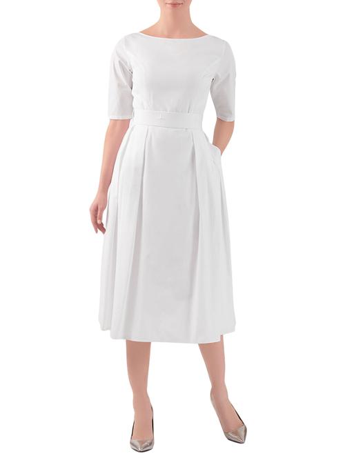 i wear my style white cotton fit & flare dress - 13826798 - Very Small Image - 1