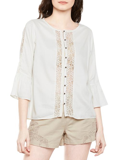 white viscose regular top - 13828266 - Very Small Image - 1