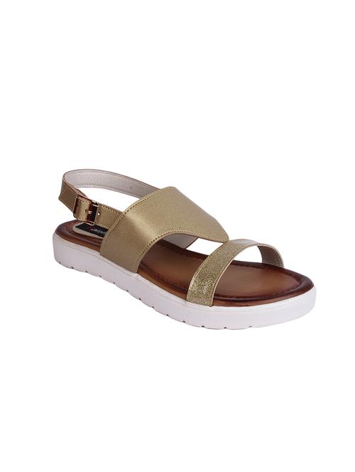 gold faux leather back strap sandals - 13837147 - Very Small Image - 1