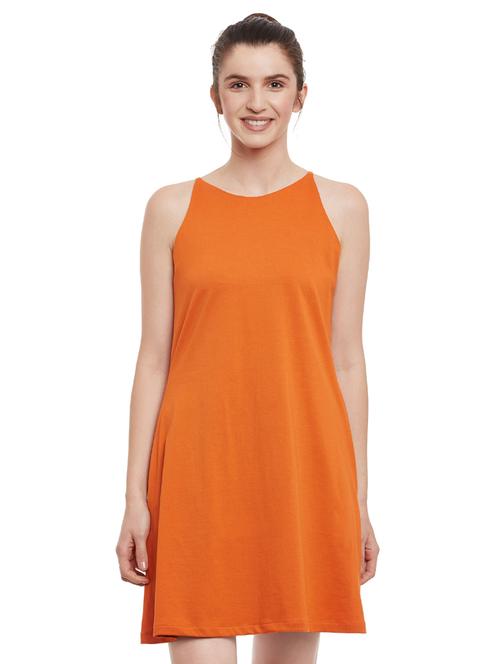 orange cotton aline dress - 13848969 - Very Small Image - 1