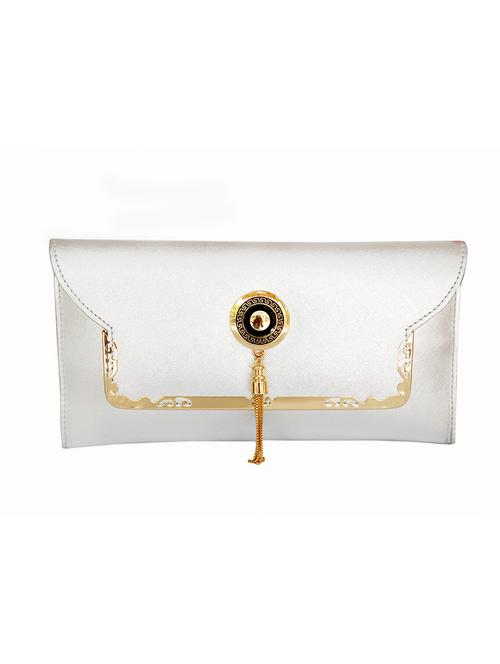 silver leatherette clutch - 13851711 - Very Small Image - 1