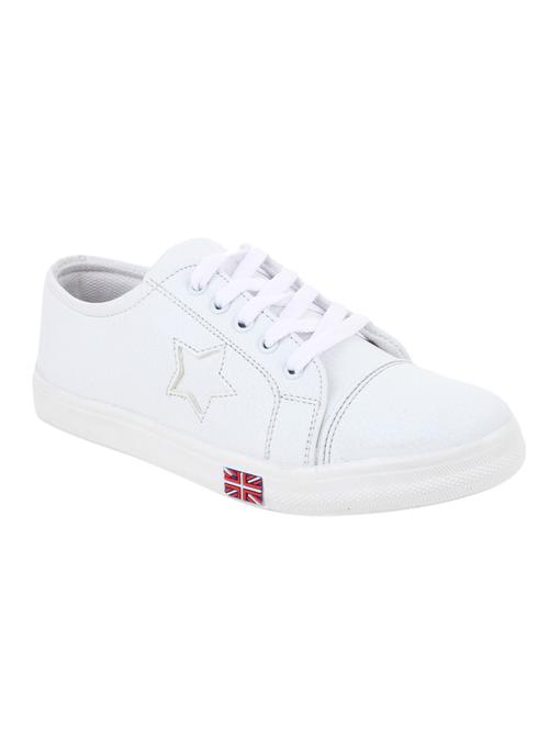 white denim laceup sneakers - 13853026 - Very Small Image - 1