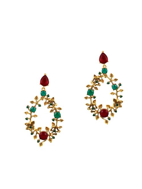 multi colored brass drop earrings - 13854892 - Very Small Image - 1