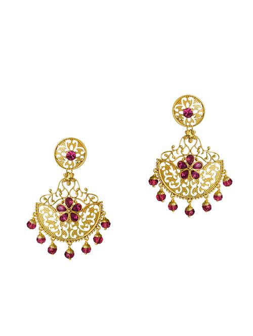 purple metal drop earrings - 13854896 - Very Small Image - 1