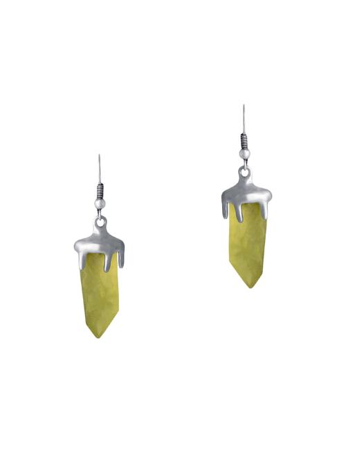 green metal drop earrings - 13854913 - Very Small Image - 1