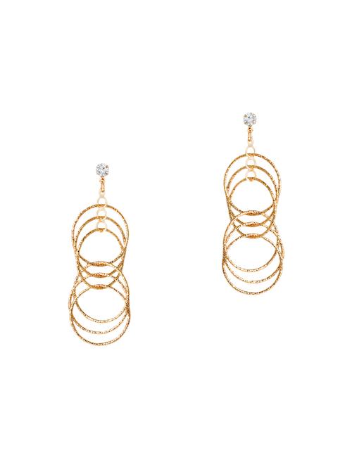 gold metal chandelier earrings - 13854928 - Very Small Image - 1