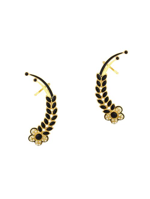 black brass cuff earrings - 13854935 - Very Small Image - 1