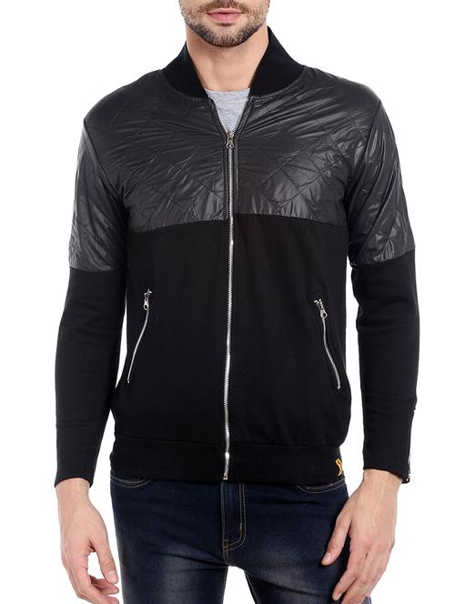 black color block casual jacket - 13855339 - Very Small Image - 1