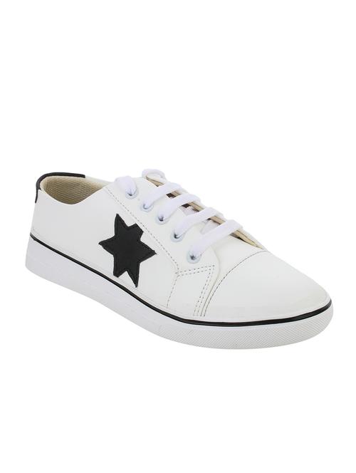 white canvas laceup sneakers - 13861112 - Very Small Image - 1