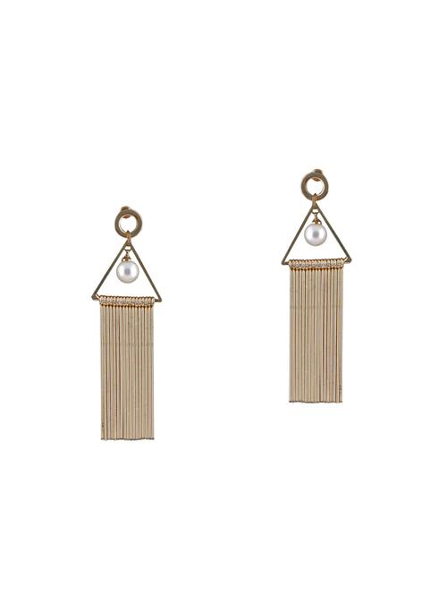 gold metal drop earrings - 13862835 - Very Small Image - 1