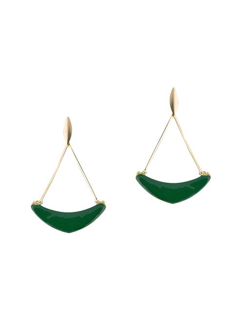 green metal drop earrings - 13862841 - Very Small Image - 1