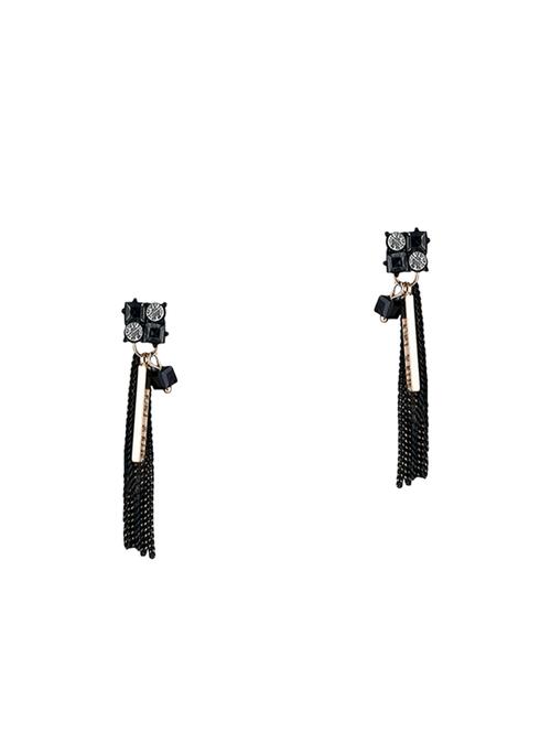 black metal drop earrings - 13862852 - Very Small Image - 1