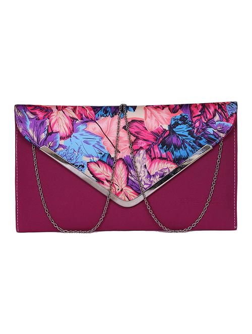 pink leatherette envelope clutch - 13868044 - Very Small Image - 1