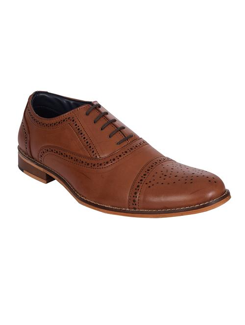 tan leatherette lace-up oxford - 13868932 - Very Small Image - 1