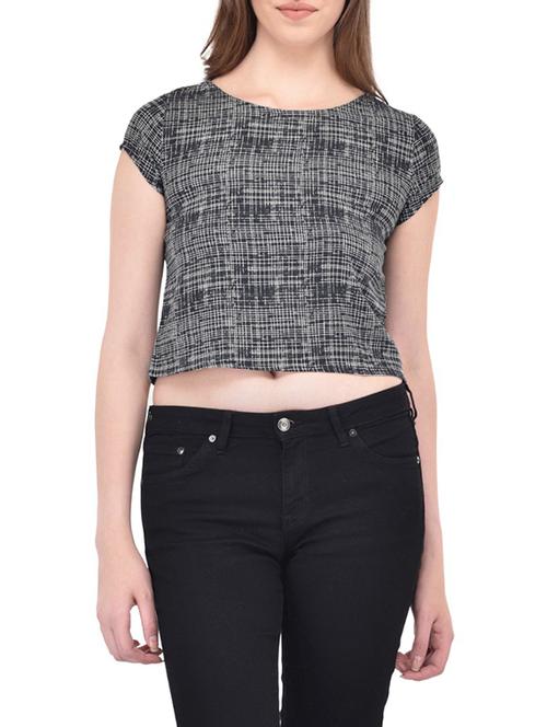 printed black crop top - 13869072 - Very Small Image - 1