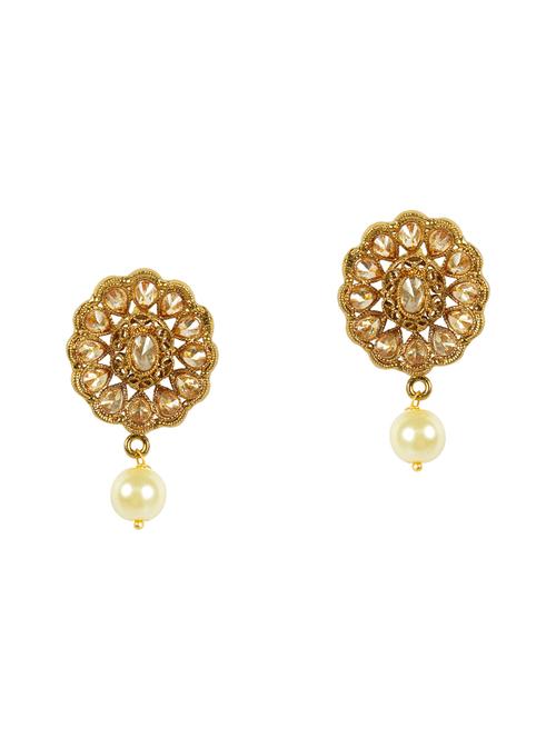 gold metal drop earrings - 13869961 - Very Small Image - 1
