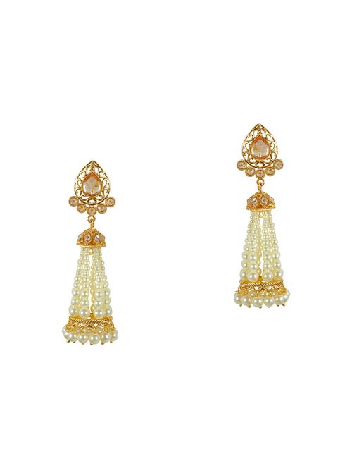 white metal drop earrings - 13869969 - Very Small Image - 1
