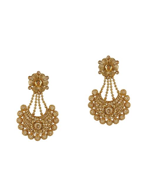 gold metal chandelier earrings - 13869971 - Very Small Image - 1