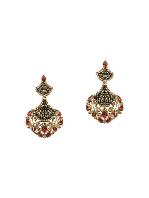 gold metal drop earrings - 13869978 - Very Small Image - 1