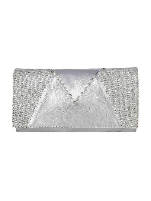 silver leatherette clutch - 13878875 - Very Small Image - 1