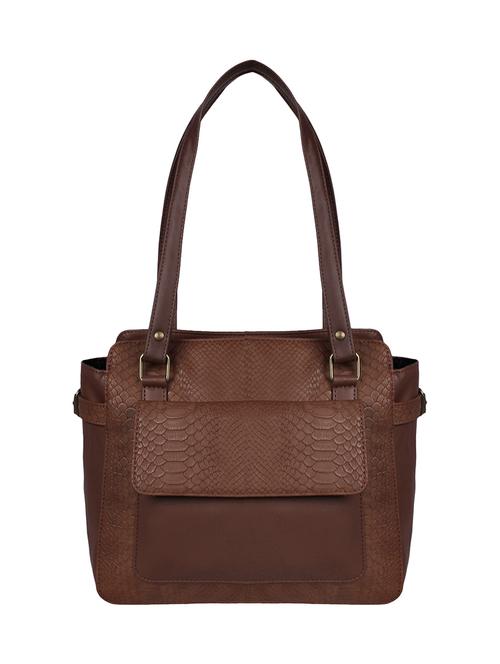 brown leatherette regular handbag - 13878902 - Very Small Image - 1