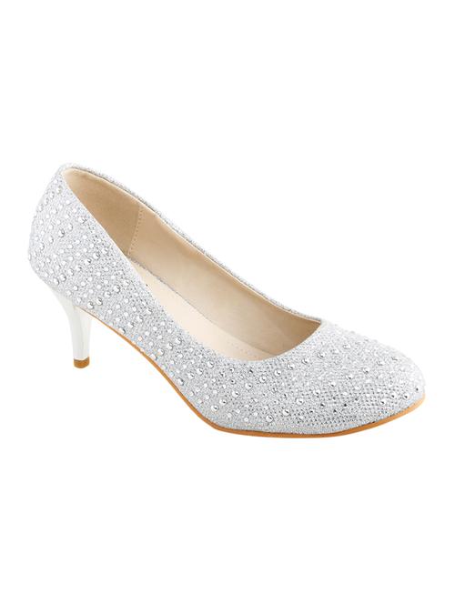 silver fabric slip on pumps - 13879833 - Very Small Image - 1
