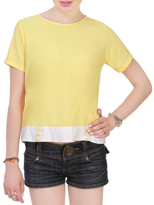 solid yellow casual top - 13890393 - Very Small Image - 1