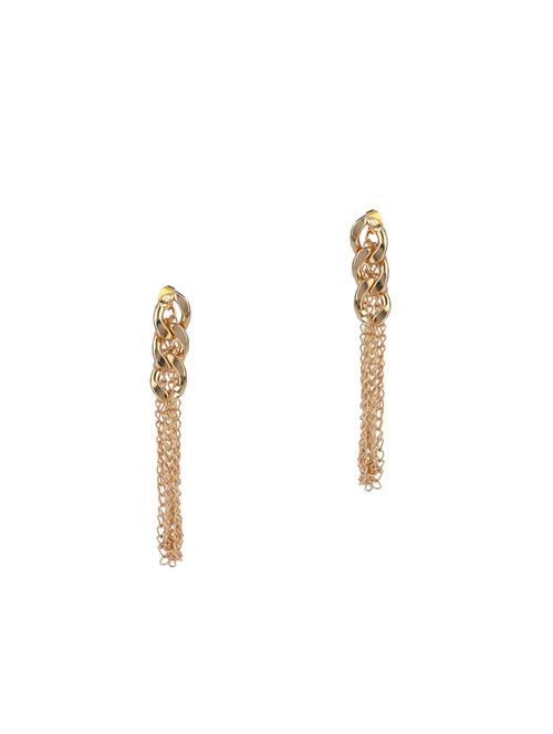 golden brass drop earrings - 13890434 - Very Small Image - 1