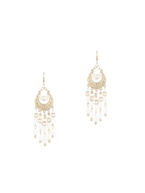 golden brass drop earrings - 13890435 - Very Small Image - 1