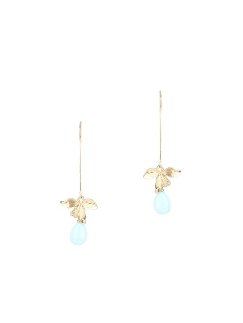 golden brass drop earrings - 13890436 - Very Small Image - 1
