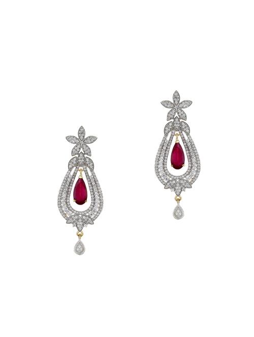 golden colored brass drop earrings - 13890447 - Very Small Image - 1