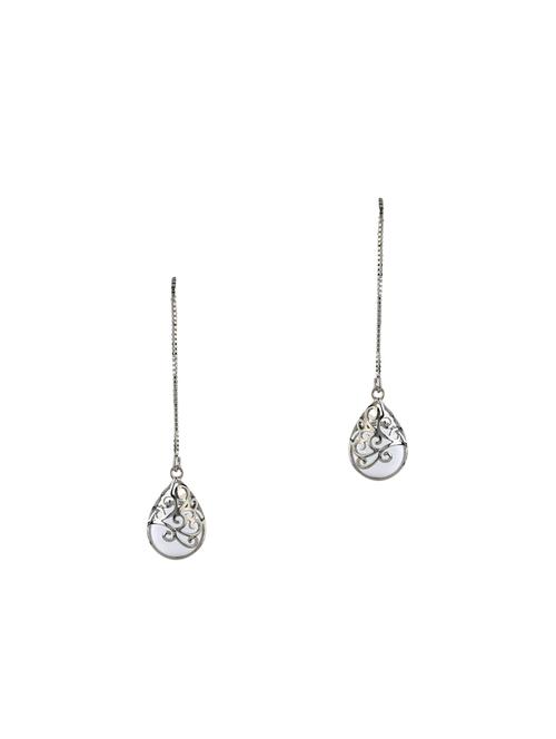 silver brass drop earrings - 13890448 - Very Small Image - 1