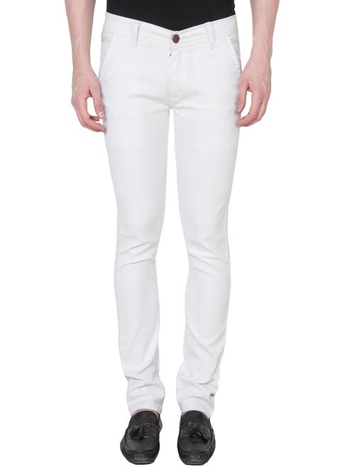 white cotton blend plain jeans - 13891385 - Very Small Image - 1