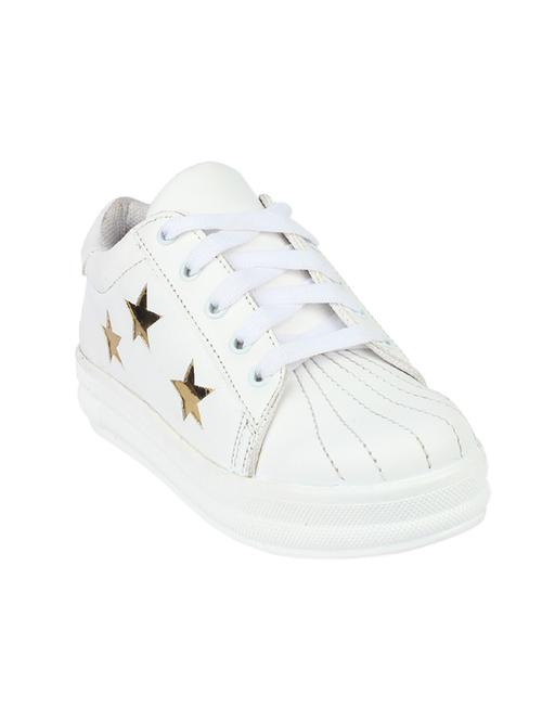 white faux leather laceup sneakers - 13896347 - Very Small Image - 1