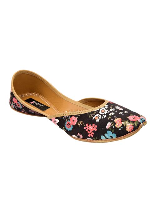 coral haze black floral printed fashionable juttis - 13899024 - Very Small Image - 1