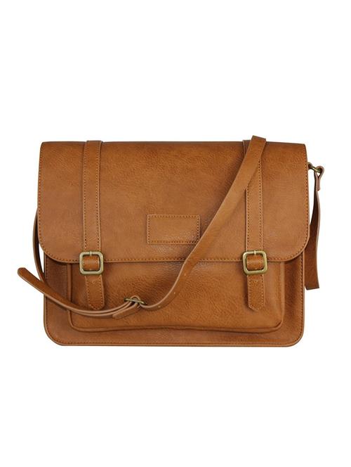 brown leatherette satchel - 13899386 - Very Small Image - 1