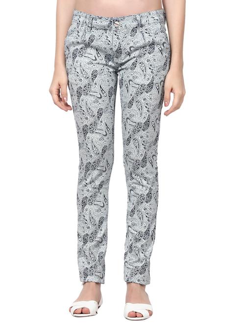 white printed cotton trouser - 13922543 - Very Small Image - 1