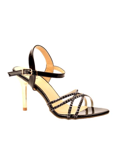 black pu ankle strap sandals - 13924158 - Very Small Image - 1