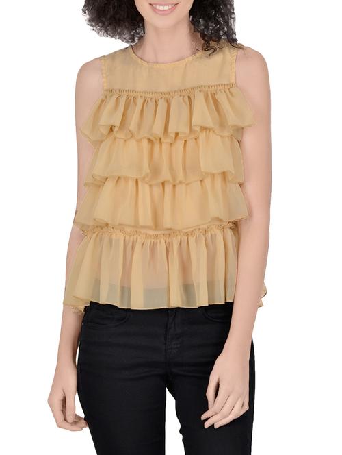 fadjuice beige georgette a-line top - 13931788 - Very Small Image - 1