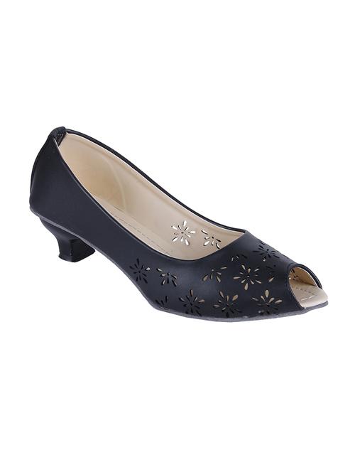 black leatherette slip on sandals - 13933440 - Very Small Image - 1