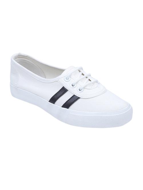 white canvas laceup sneakers - 13936419 - Very Small Image - 1
