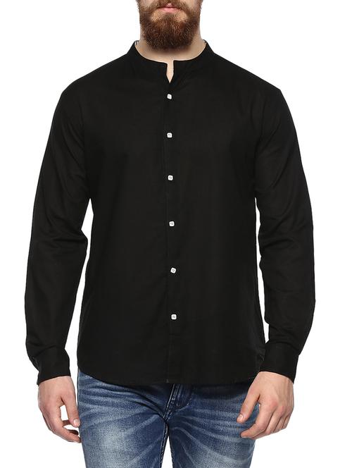 black cotton casual shirt - 13938631 - Very Small Image - 1