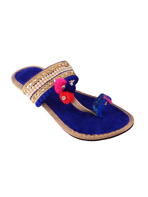 blue ethnic kolhapuri - 13938771 - Very Small Image - 1