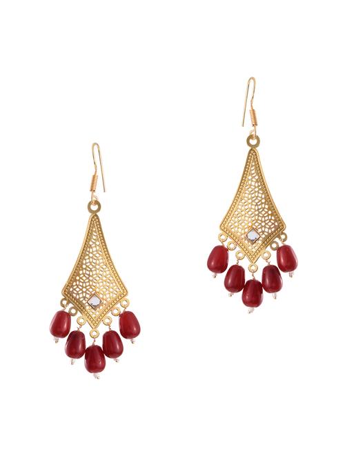 gold brass chandellier earring - 13957951 - Very Small Image - 1