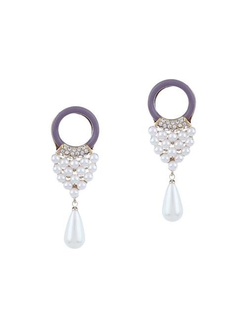 purple metal drop earrings - 13968559 - Very Small Image - 1