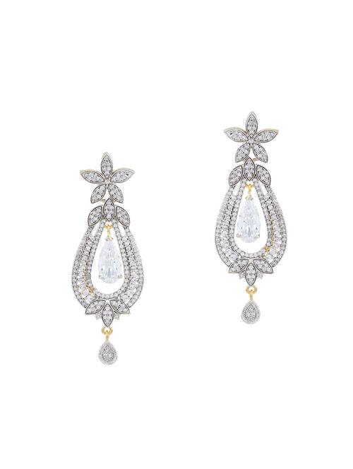 silver metal drop earrings - 13968566 - Very Small Image - 1