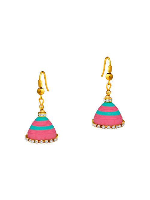 multi colored metal jhumka earrings - 13968669 - Very Small Image - 1