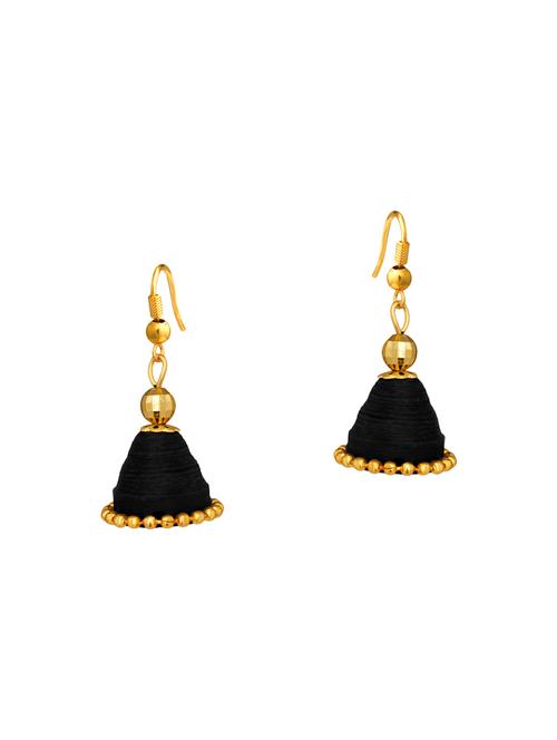 black metal jhumka earrings - 13968670 - Very Small Image - 1