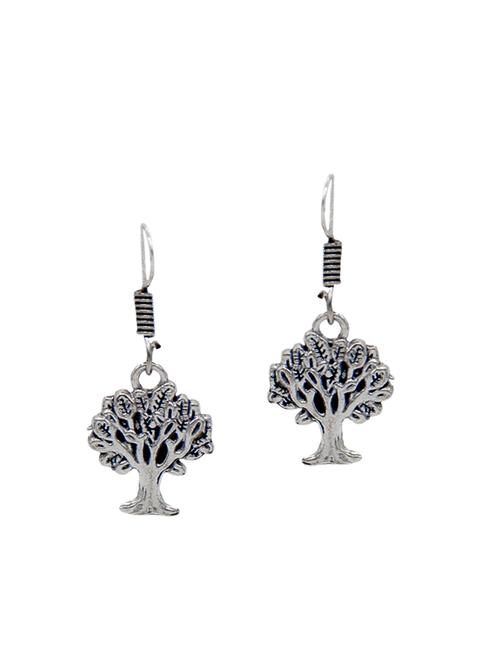 silver metal drop earrings - 13968771 - Very Small Image - 1